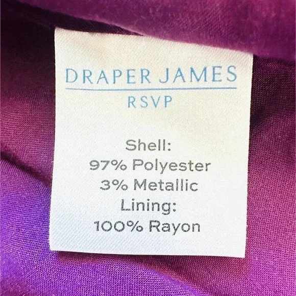 NWT DRAPER JAMES Women Long Sleeve Partially Lined Shirred Red Floral Dress XXL - Picture 11 of 12